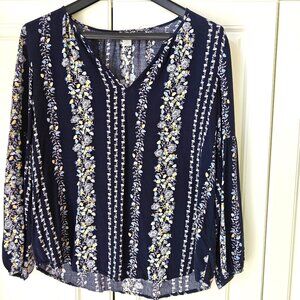 Old Navy Blue/Yellow Floral Top, Size Medium, New